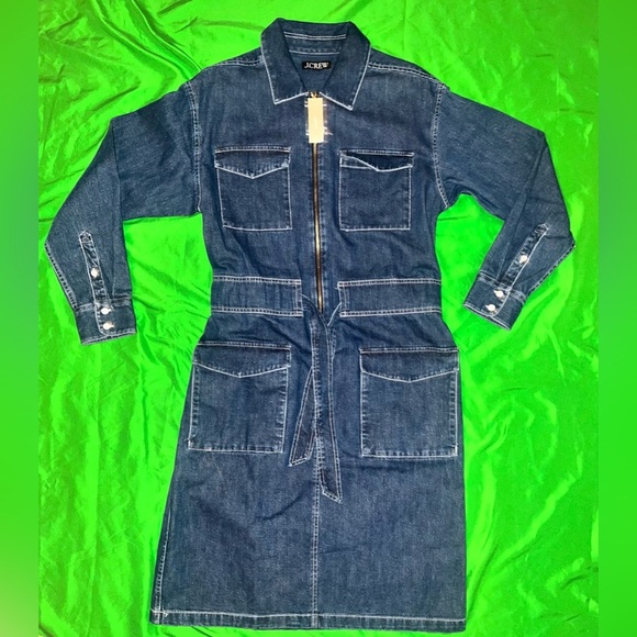NWT 100% Cotton J.Crew Denim Midi Dress size 2 - Picture 3 of 13